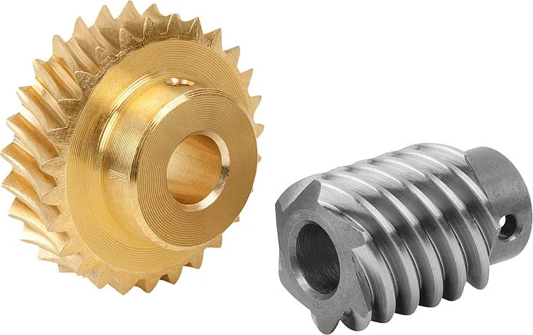 High Speeds and High Torques Worm Gears, Right-Hand Centre Distance 80 mm Brass Cuzn37 Worm Wheel and Steel Worm Shaft