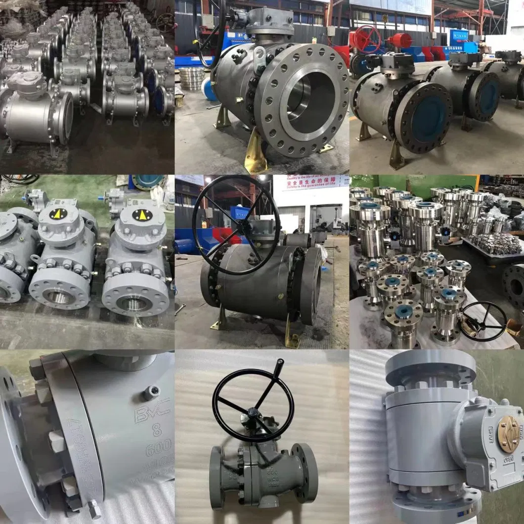 API 608 Class 300/600 3-PC Forged F316L Manual Gear Box Forged Steel Trunnion Mounted Ball Valve for Water Oil Gas