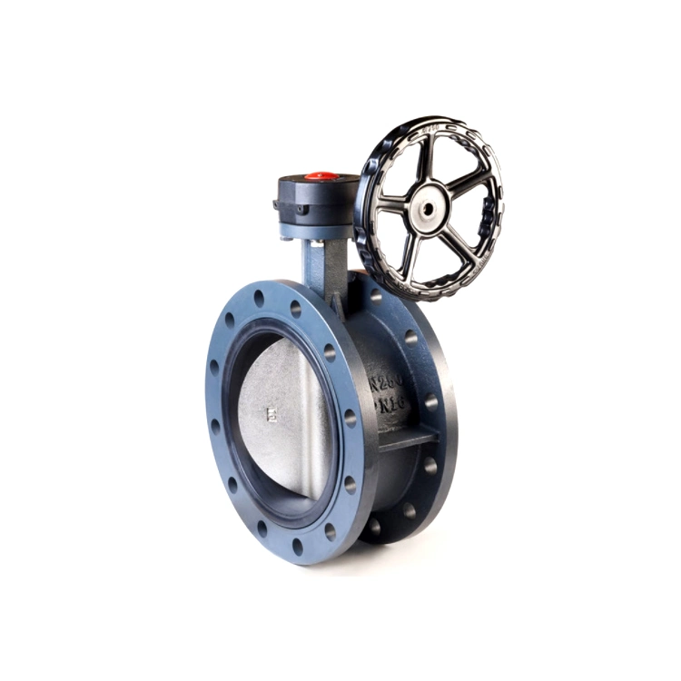 BS Standard Pn16 Ductile Cast Iron Ggg50 Gear Operated Resilient Seated Double Flanged Butterfly Valve 4 Inch