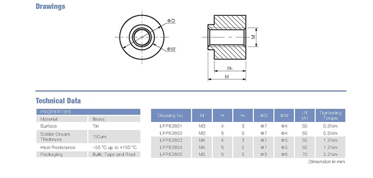 Surface Mount Standoff Spacer, Solder Standoffs, SMT Nut, SMD Soldering