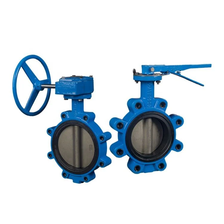 DN50 Pn16 Ductile Iron Wafer Type Worm Gear Box Operated Butterfly Valve