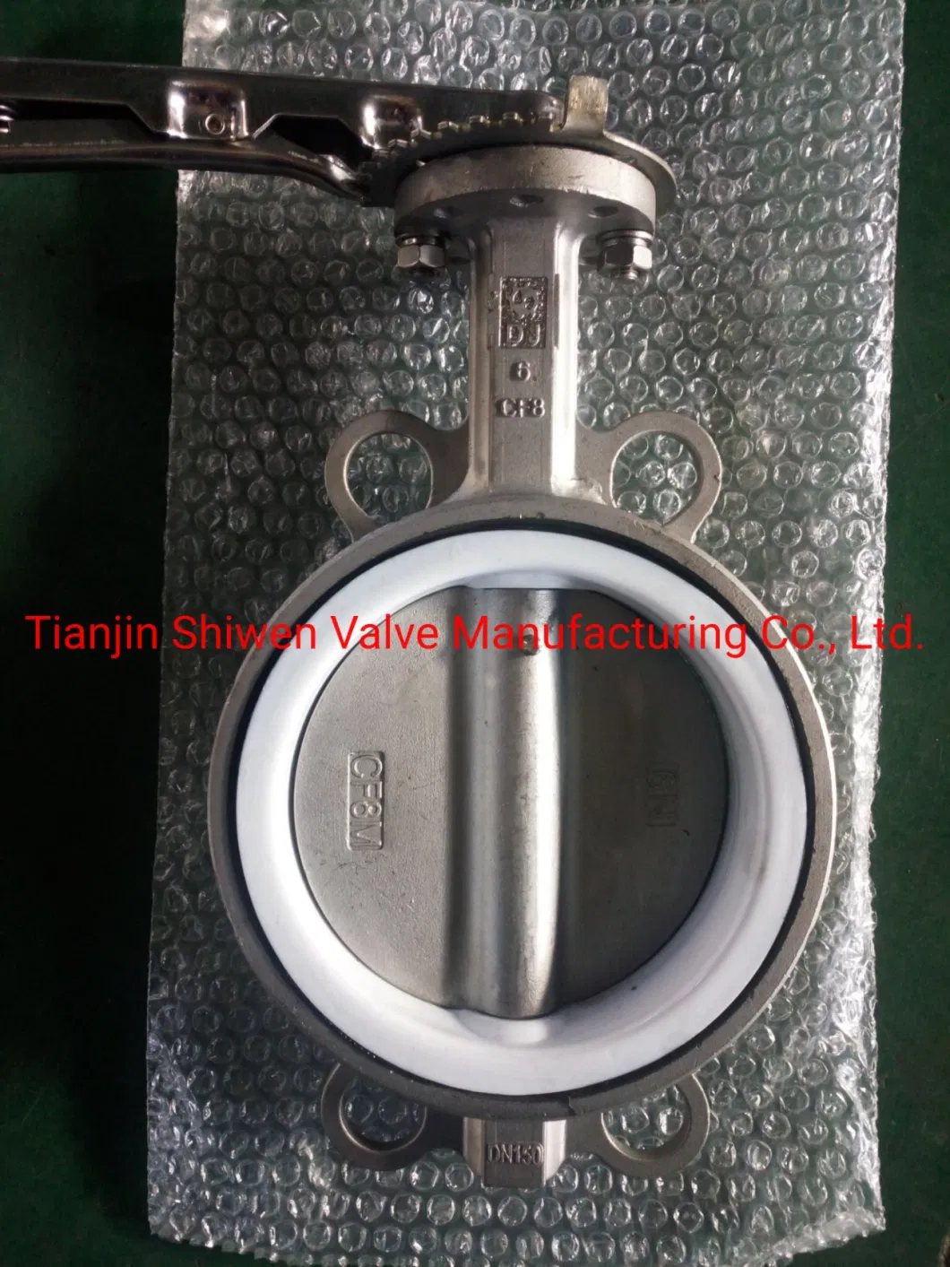 API 150lb Full Stainless Steel Wafer Butterfly Valve with Gear