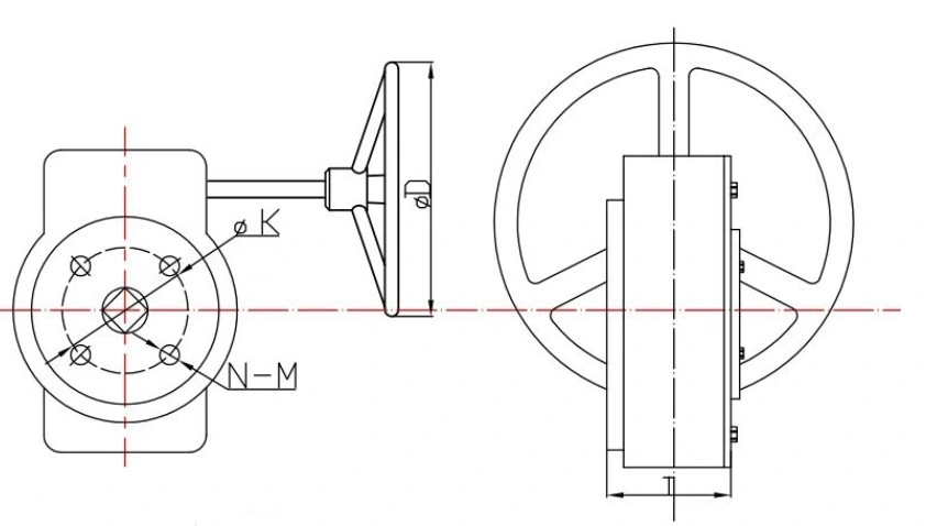 China Worm Gear Actuator Manual Drive Gearbox for Butterfly Valve