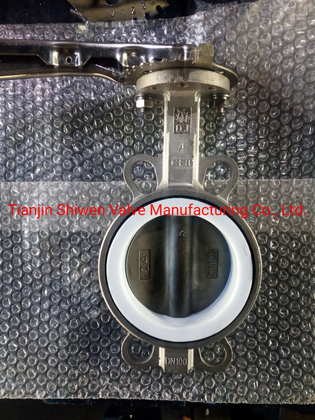 API 150lb Full Stainless Steel Wafer Butterfly Valve with Gear
