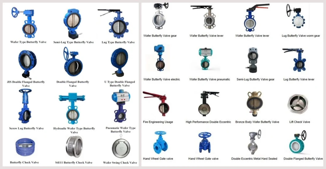 with Gearbox Ductile Iron Double Flanged Butterfly Valve