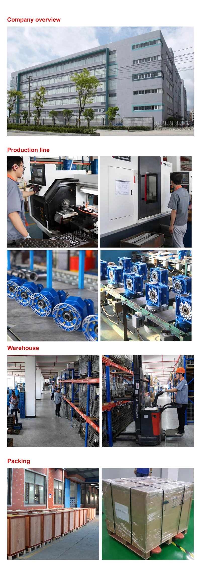 Industrial Factory Mechanical Power Transmission RV Series Speed Reduction Gearbox with Motor Chinese Blue OEM Worm Reductor