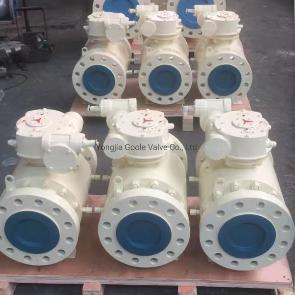 Chain Wheel Operated Forged Steel 3PCS Body Design Flanged Ends High Pressure Trunnion Mounted Ball Valve