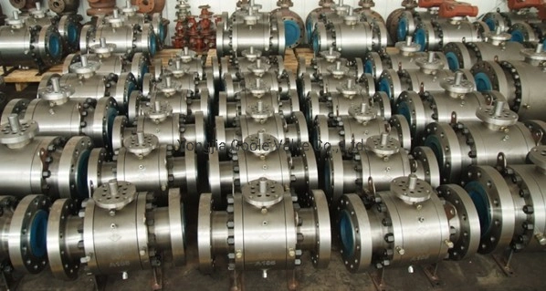 Chain Wheel Operated Forged Steel 3PCS Body Design Flanged Ends High Pressure Trunnion Mounted Ball Valve