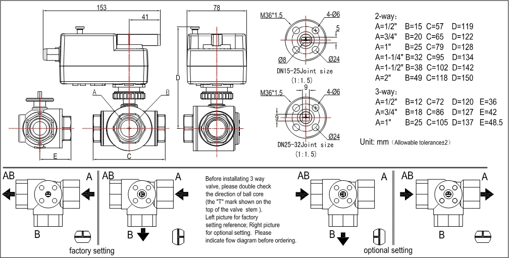 Winvall Electric Motor Control Ball Valve with Manual Override 1 Inch Motorized Stainless Steel Valve