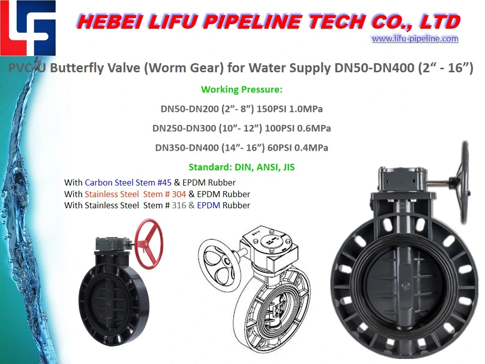 High Quality Plastic Pneumatic Industrial Soft Seal Butterfly Valve Lever UPVC Wafer Type Electric Actuator Control Eccentric Butterfly Valve PVC Manual Valve