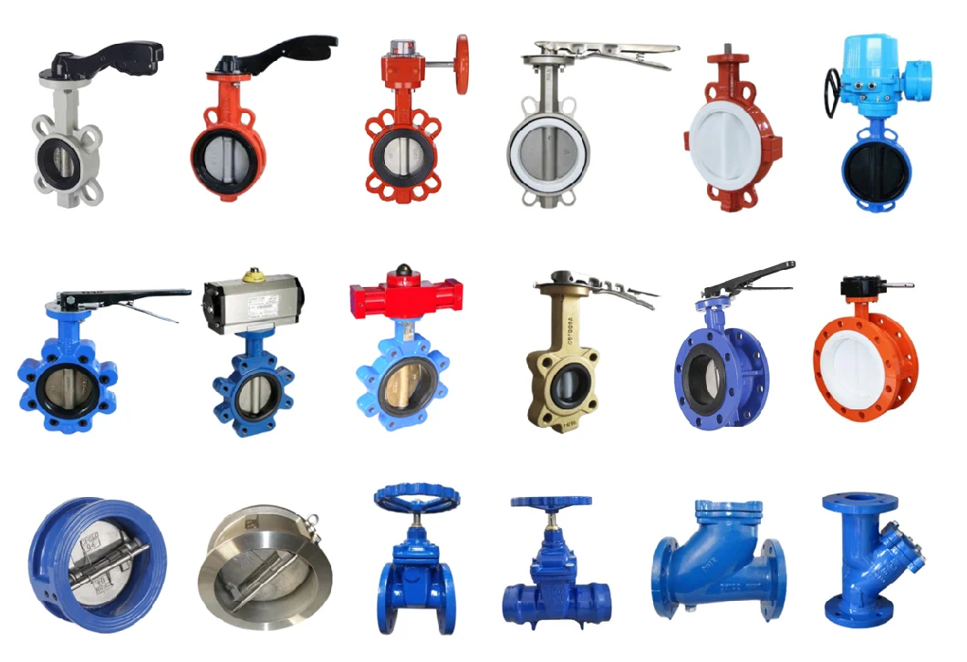 Ductile Iron Cast Iron Soft Seal NBR Seat Lugged Wafer Type Butterfly Valve Handle/Gear Box