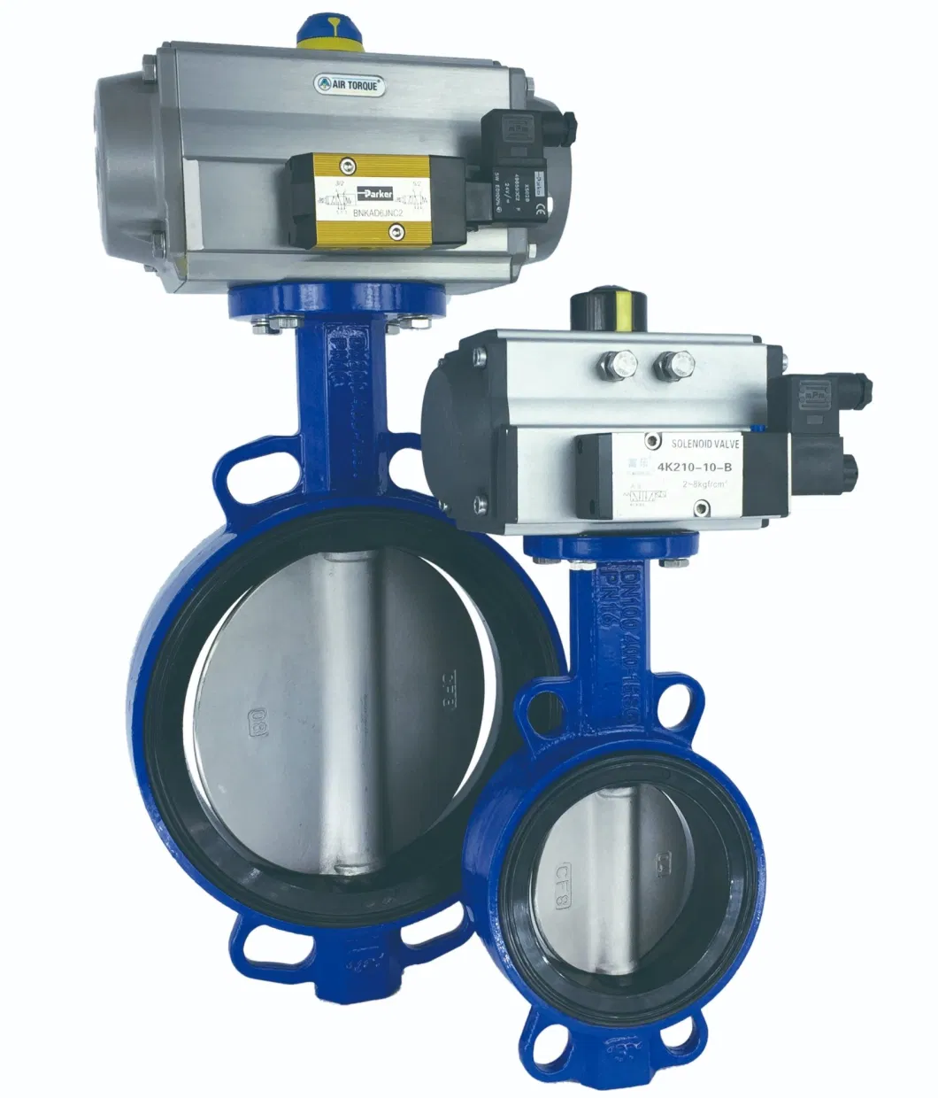 Electric Pneumatic Gearbox Actuator Lever Operated Ductile Iron Wafer Type Butterfly Valve