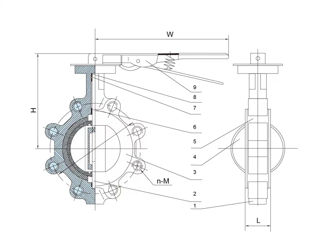 Resilient Seated White Silicone Rubebr Liner Lug Type Butterfly Valve with Aluminium Hand Lever Operated