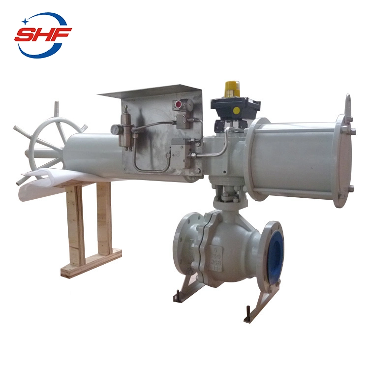 High Quality Cast Steel Floating Ball Valve Pneumatic Operate with Worm Gear