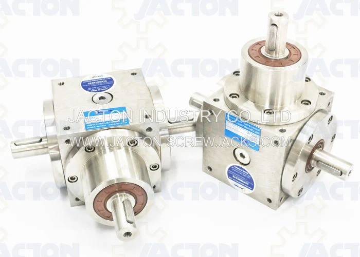 Quality Chinese Jtp140 Corrosion-Resistant Shaft Drive 90 Degree Right Angle Bevel Gearbox, Compact Stainless Steel T Drive Gearbox Right Angle Manufacturer