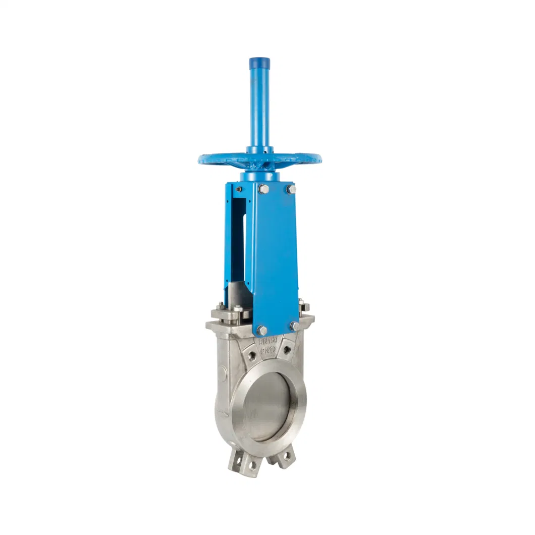 Wafer Knife Gate Valve with Double-Sided Flange and Gearbox