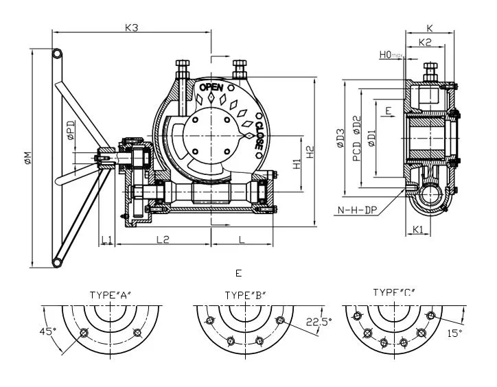 ISO Hand Wheel Gear Gearbox Operated Cast Iron Material Butterfly Valve Gear Box for Water Connection