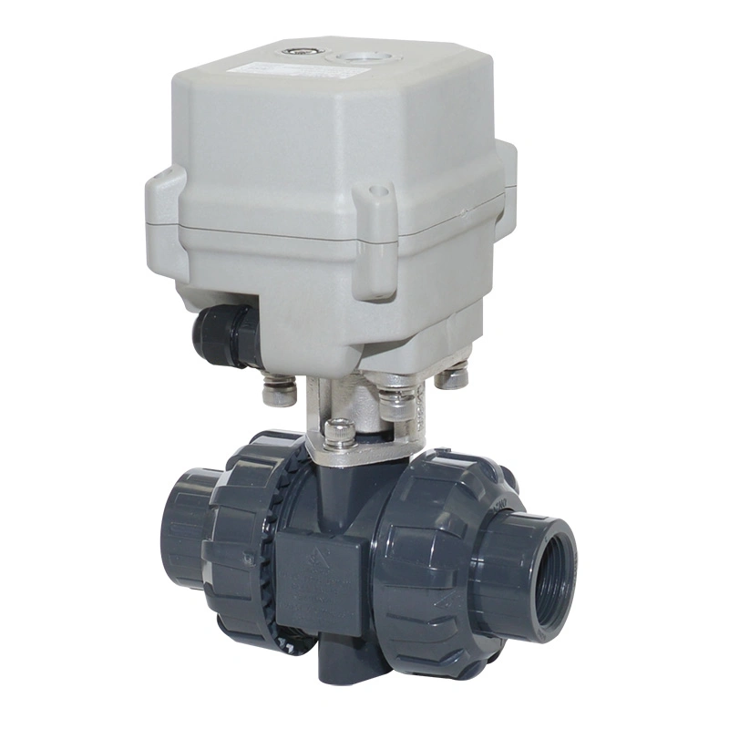 Dn20 2-Way Electric Plastic PVC Valve Double-Union with Manual Override
