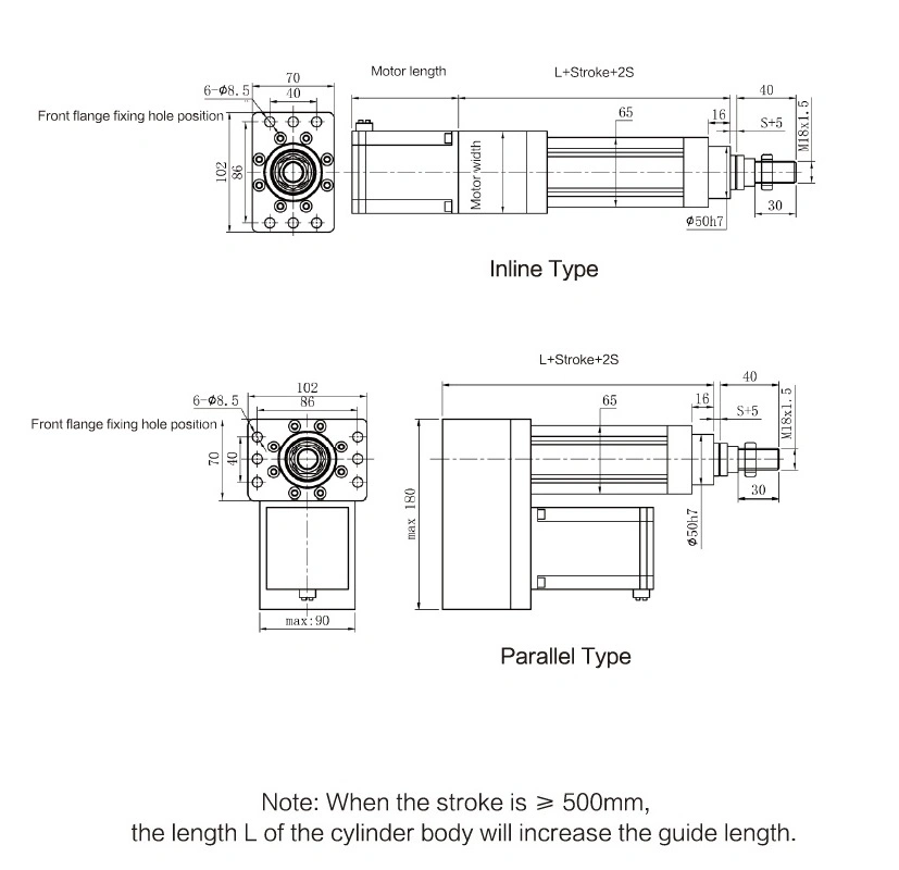 1000mm Long Course Gear Motor Electric Linear Actuator with Limit Switch for Industrial Automation