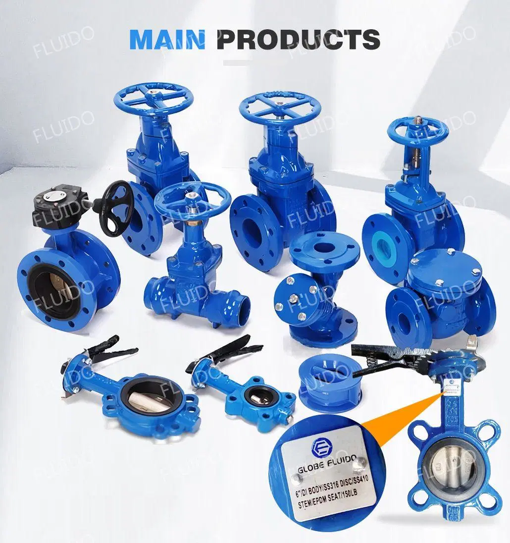 Butterfly Valve Wafer Type Ductile Iron Worm Gearbox EPDM Seat Cast Iron Di Ci Pn10 Pn16