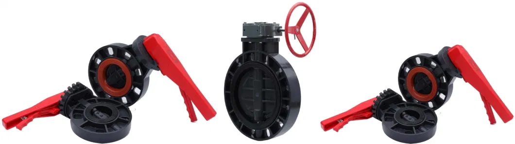 High Quality Plastic Pneumatic Industrial Soft Seal Butterfly Valve Lever UPVC Wafer Type Electric Actuator Control Eccentric Butterfly Valve PVC Manual Valve