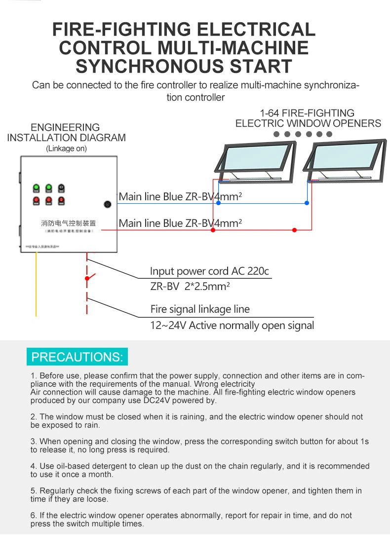 Smart Home Use Double Chain Window Operator for Swing Window