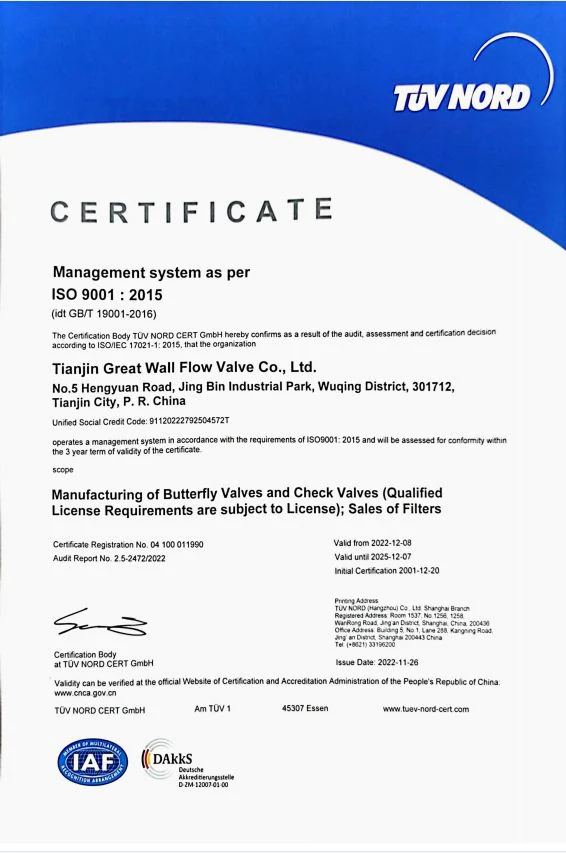 Gearbox/Pneumatic/Electric Operated Concentric Double Flange Butterfly Valve Concentric