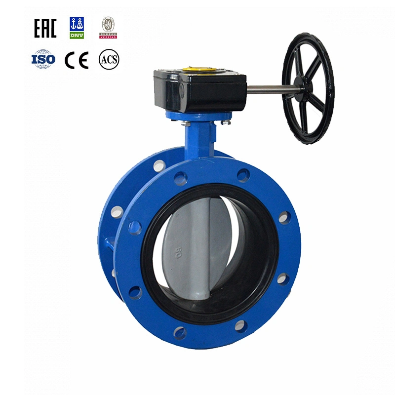 Lever Operator Soft Seat Double Flange Type Concentric Butterfly Valve