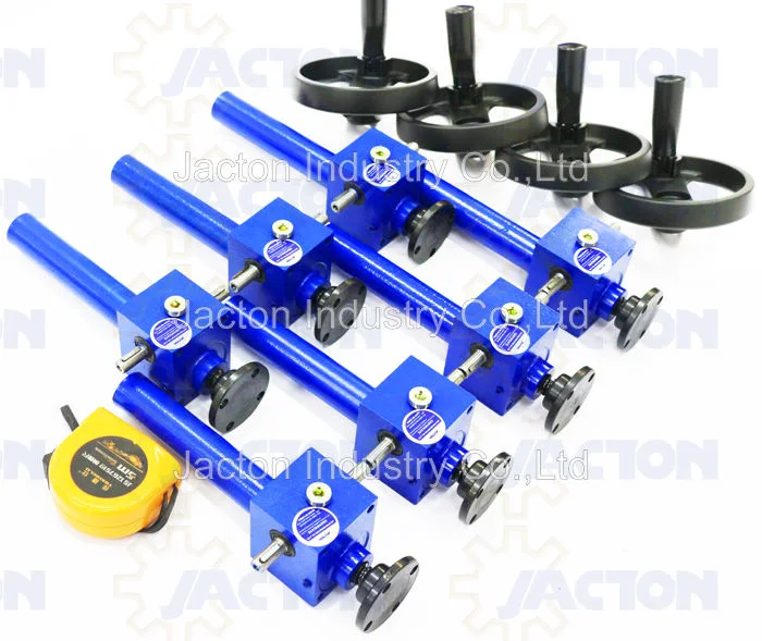 Hand Wheel Screw Jacks 2.5 Tons 300 mm Lifts Hand Worm Gear Jack, Hand Operated Screw Jacks Is Driven by a Hand Wheel or Crank or Handle in Stock