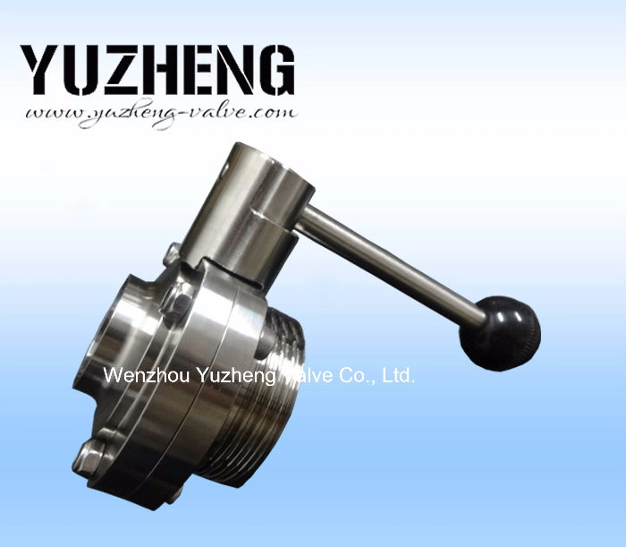 Sanitary Food Grade Stainless Steel Tri-Clamp/Welded/Threaded Butterfly Valve with Manual Handle/Pneumatic Actuator