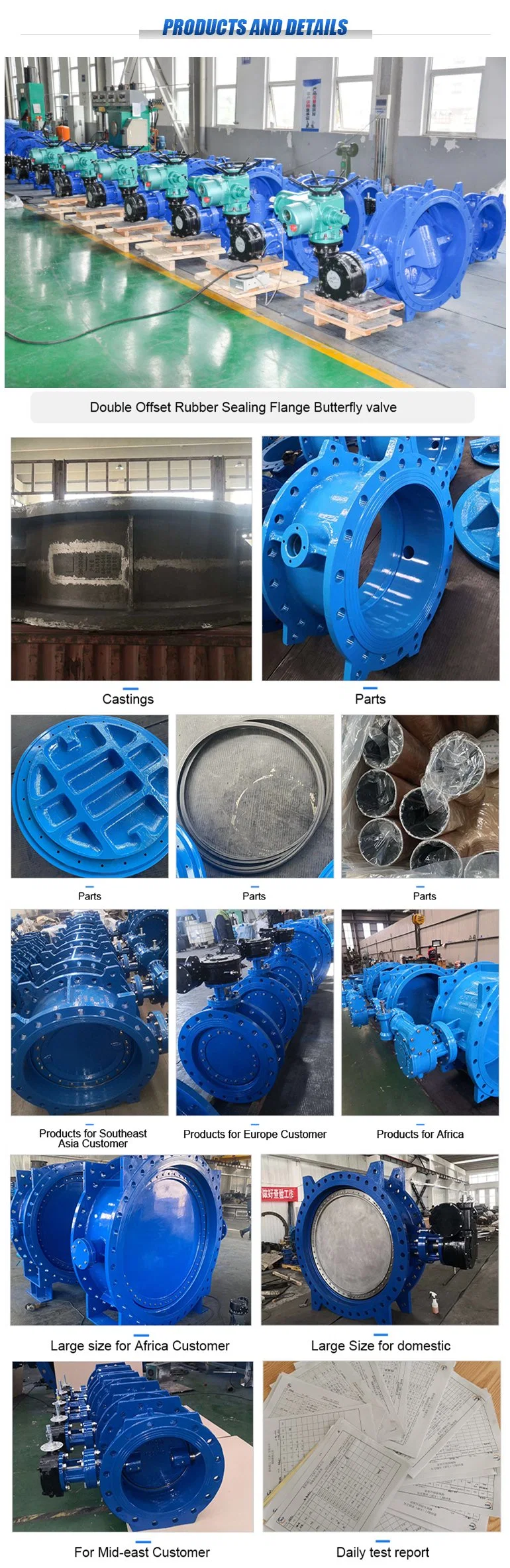 High Performance Flowseal Double Flange Triple Eccentric Butterfly Valve Gear Operated