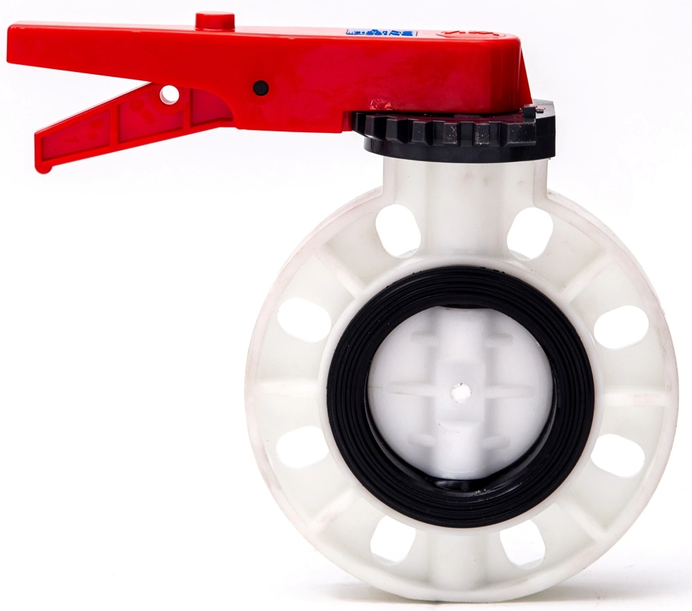 High Quality FRPP PP PPG Non Actuator Flanged Butterfly Valve Plastic Water Worm Gear Manual Butterfly Valve PVC UPVC CPVC Wafer Type Flange Butterfly Valve