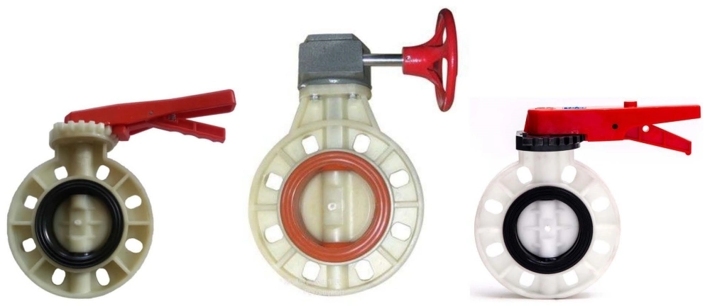 High Quality FRPP PP PPG Non Actuator Flanged Butterfly Valve Plastic Water Worm Gear Manual Butterfly Valve PVC UPVC CPVC Wafer Type Flange Butterfly Valve