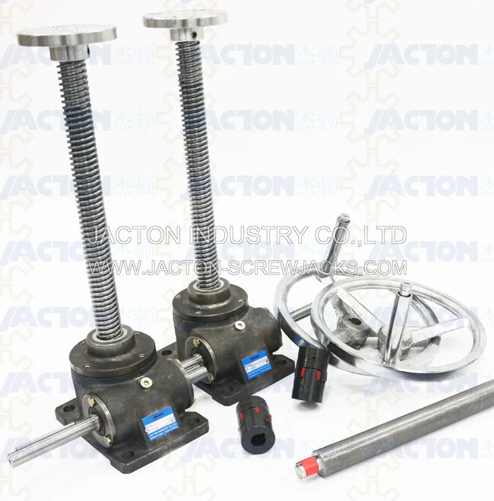 Hand Wheel Screw Jacks 2.5 Tons 300 mm Lifts Hand Worm Gear Jack, Hand Operated Screw Jacks Is Driven by a Hand Wheel or Crank or Handle in Stock