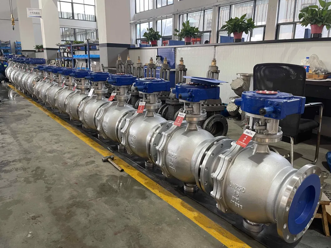 Stainless Steel/ Wcb Flange End Worm Gear/ Electric/Pneumatic Industrial Trunnion Ball Valve