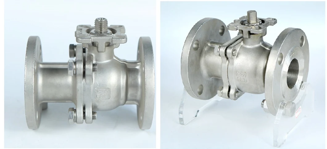 Worm Gear / Pneumatic CF8 CF8m CF3 CF3m Stainless Steel Ball Valve DN150 Pn16 Flange Ball Valve with Mounting Pad