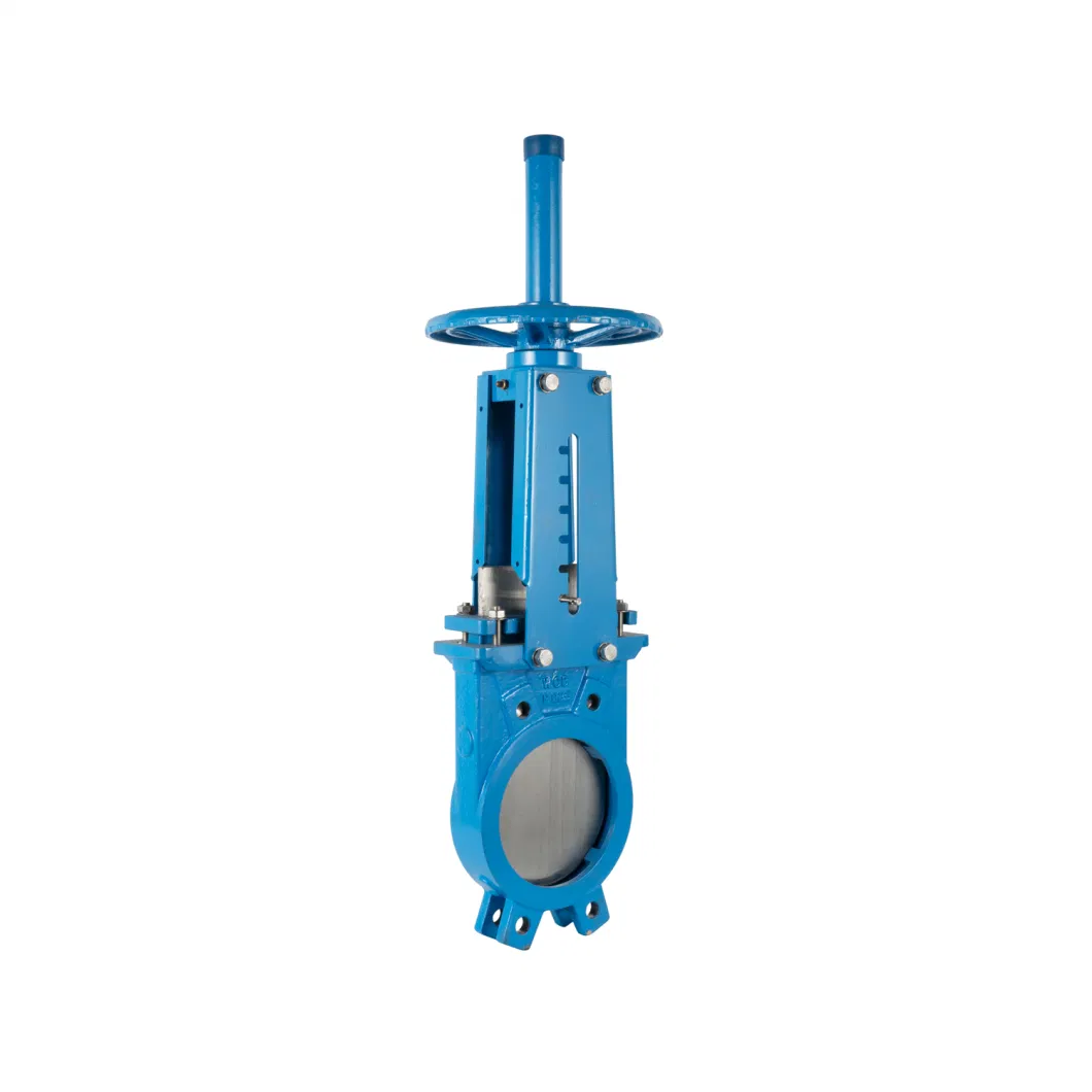 Wafer Knife Gate Valve with Double-Sided Flange and Gearbox