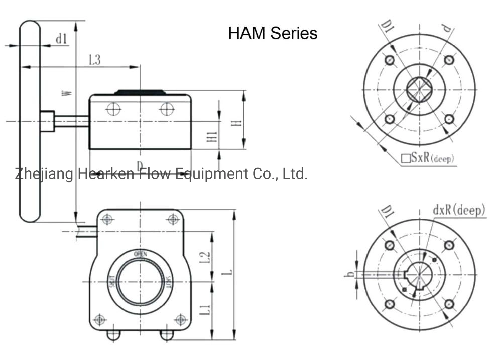 Chinese Supplier Manual Aluminum Bodyhas Self Locking Function Worm Gearbox