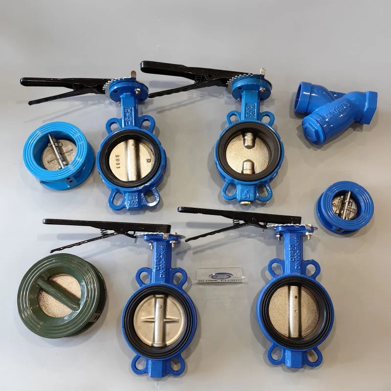 Butterfly Valve Wafer Type Ductile Iron Worm Gearbox EPDM Seat Cast Iron Di Ci Pn10 Pn16