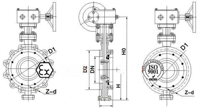 Worm Gear Box Manual / Pneumatic/ Electric Butterfly Valve