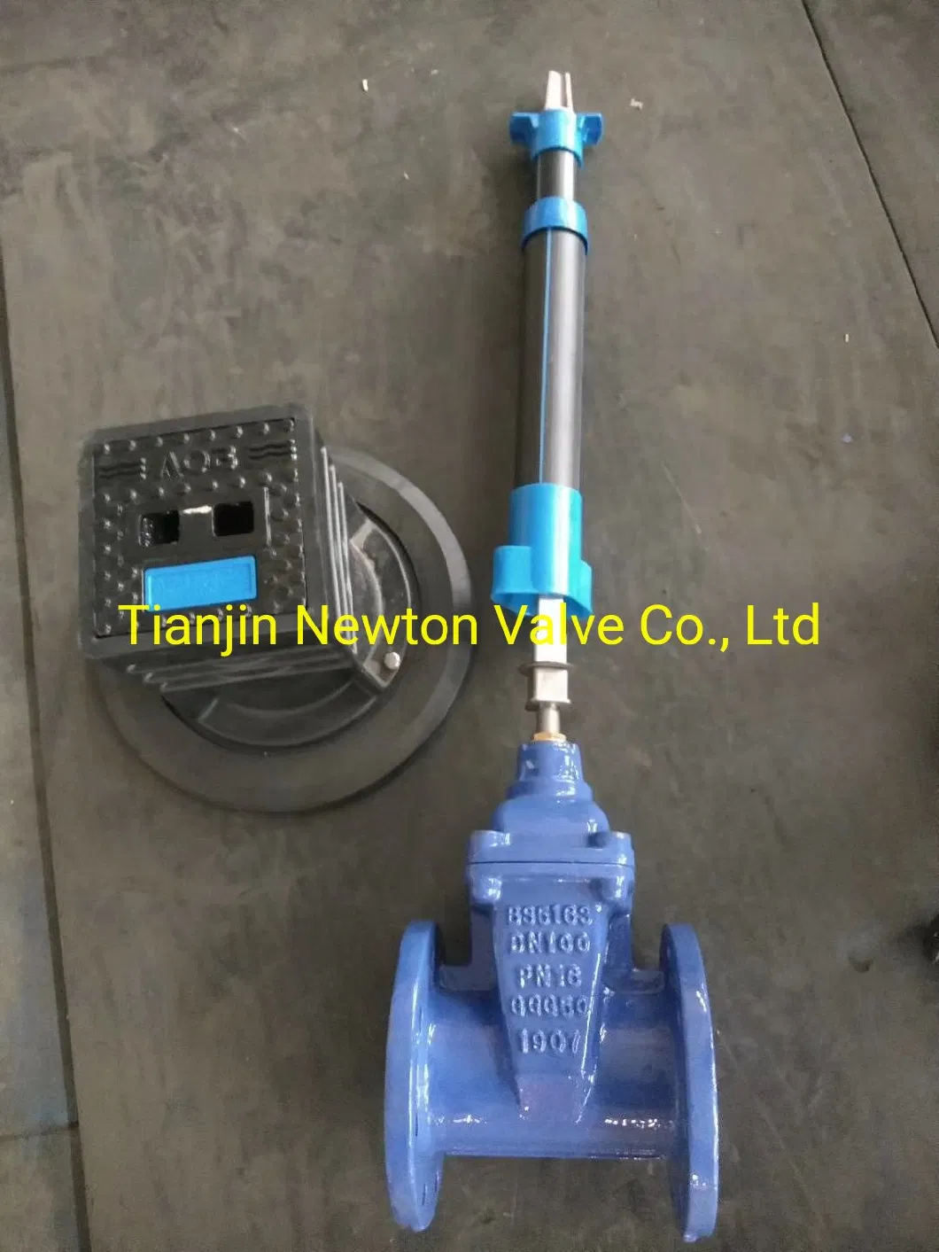 BS5150 BS5163 DIN3352 F4 F5 Awwa C515 C509 API600 API6d Ductile Cast Iron Rubber Coated Solid Wedge Gate Sluice Valve with Gearbox Operator Electric Actuator