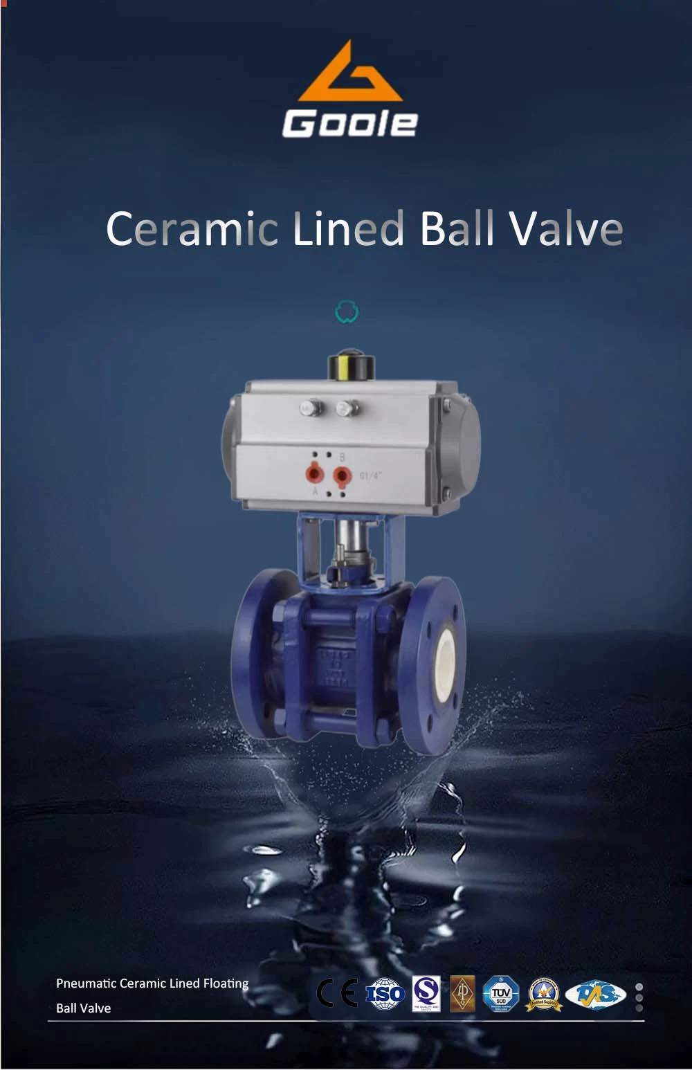 Pneumatic Ceramic Floating Ball Valve with Override (GAQ641TC)