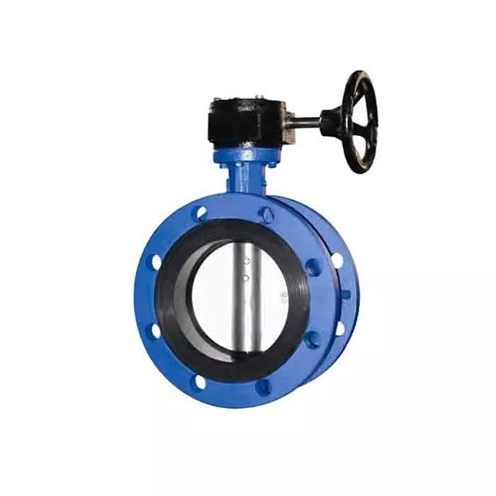 Chain Wheel Stainless Steel DN400 16inch Class 150 Offset Double Eccentric Flange Butterfly Valve