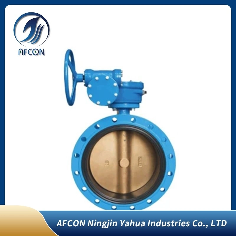 Chain Wheel Stainless Steel DN400 16inch Class 150 Offset Double Eccentric Flange Butterfly Valve