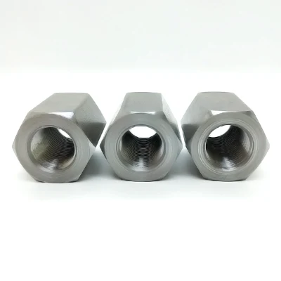 Tuerca larga de acero al carbono del conector hexagonal doble exterior