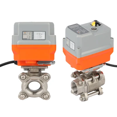 2 vías SS304 válvulas motorizadas 220V válvula de control de flujo eléctrica Válvula de bola del actuador automática accionada por motor del actuador
