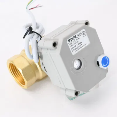 2 Vía Control Eléctrico Válvula de Bola de Agua de Latón Actuador Motorizado Válvula de Bola de Latón con Operación Manual (T25-B2-B)