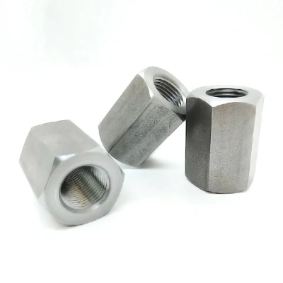 Tuerca larga de acero al carbono del conector hexagonal doble exterior