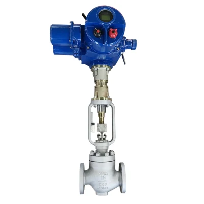 Válvula de control de agua eléctrica con actuador y posicionador de válvula.