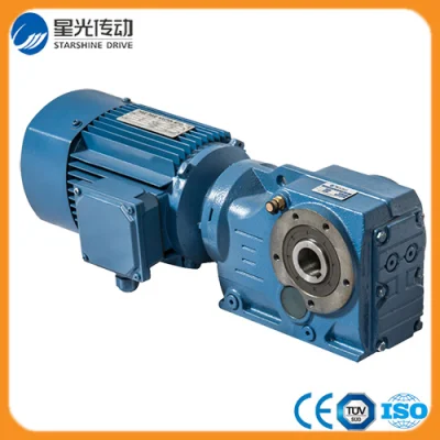  De Buena calidad de la serie K de material de hierro fundido Hollowoutput Bevel-Helical eje reductor de engranajes con motor en línea